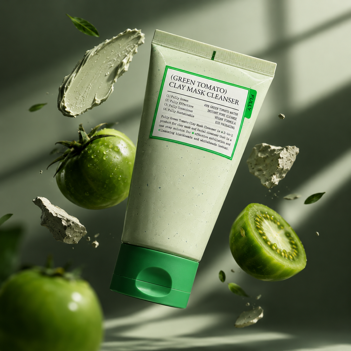 Mascarilla limpiadora de arcilla de tomate Verde